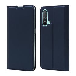 Ultra Slim Card Magnetic Automatic Suction Leather Wallet Case for OnePlus Nord CE 5G (Nord Core Edition 5G) - Royal Blue