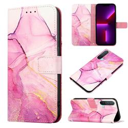 Pink Purple Marble Leather Wallet Protective Case for OnePlus Nord CE 5G (Nord Core Edition 5G)