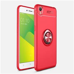 Auto Focus Invisible Ring Holder Soft Phone Case for Oppo A37 - Red