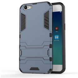 Armor Premium Tactical Grip Kickstand Shockproof Dual Layer Rugged Hard Cover for Oppo A39 - Navy