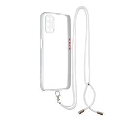 Necklace Cross-body Lanyard Strap Cord Phone Case Cover for Oppo A52 - White