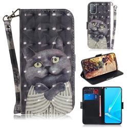 Cat Embrace 3D Painted Leather Wallet Phone Case for Oppo A52