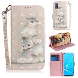 Three Squirrels 3D Painted Leather Wallet Phone Case for Oppo A52
