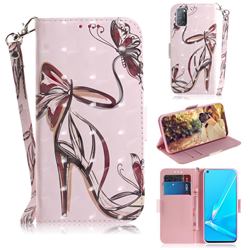 Butterfly High Heels 3D Painted Leather Wallet Phone Case for Oppo A52