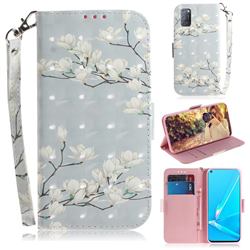 Magnolia Flower 3D Painted Leather Wallet Phone Case for Oppo A52
