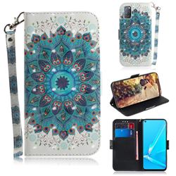 Peacock Mandala 3D Painted Leather Wallet Phone Case for Oppo A52