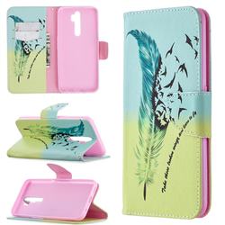Feather Bird Leather Wallet Case for Oppo A5 (2020)