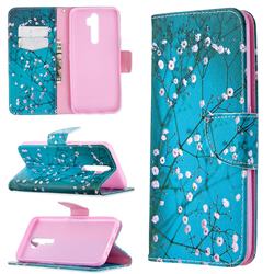 Blue Plum Leather Wallet Case for Oppo A5 (2020)