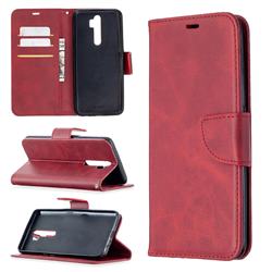 Classic Sheepskin PU Leather Phone Wallet Case for Oppo A5 (2020) - Red