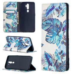 Blue Leaf Slim Magnetic Attraction Wallet Flip Cover for Oppo A5 (2020)
