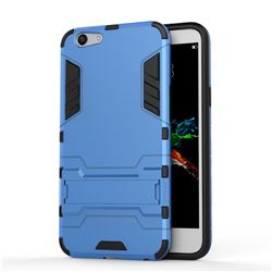 Armor Premium Tactical Grip Kickstand Shockproof Dual Layer Rugged Hard Cover for Oppo A59 - Light Blue