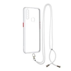 Necklace Cross-body Lanyard Strap Cord Phone Case Cover for Oppo A8 - White