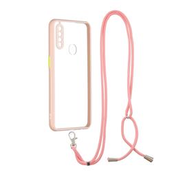 Necklace Cross-body Lanyard Strap Cord Phone Case Cover for Oppo A8 - Pink