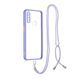 Necklace Cross-body Lanyard Strap Cord Phone Case Cover for Oppo A8 - Purple