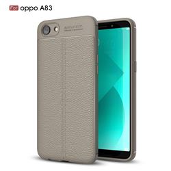 Luxury Auto Focus Litchi Texture Silicone TPU Back Cover for Oppo A83 - Gray
