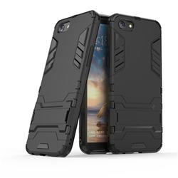 Armor Premium Tactical Grip Kickstand Shockproof Dual Layer Rugged Hard Cover for Oppo A83 - Black