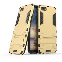 Armor Premium Tactical Grip Kickstand Shockproof Dual Layer Rugged Hard Cover for Oppo A83 - Golden