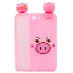 Small Pink Pig Soft 3D Climbing Doll Soft Case for Oppo A83