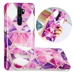 Purple Dream Triangle Painted Marble Electroplating Protective Case for Oppo A9 (2020)