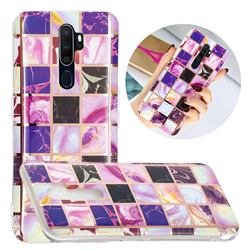 Square Puzzle Painted Marble Electroplating Protective Case for Oppo A9 (2020)