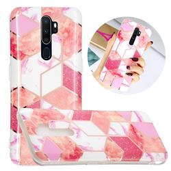 Cherry Glitter Painted Marble Electroplating Protective Case for Oppo A9 (2020)