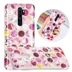 Round Puzzle Painted Marble Electroplating Protective Case for Oppo A9 (2020)