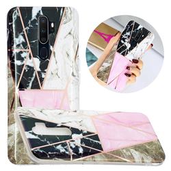 Pink and Black Painted Marble Electroplating Protective Case for Oppo A9 (2020)