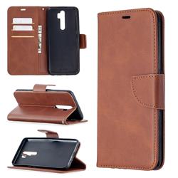 Classic Sheepskin PU Leather Phone Wallet Case for Oppo A9 (2020) - Brown