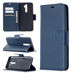 Classic Sheepskin PU Leather Phone Wallet Case for Oppo A9 (2020) - Blue