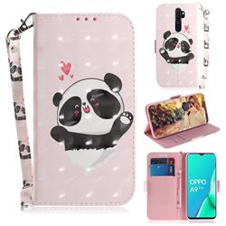 Heart Cat 3D Painted Leather Wallet Phone Case for Oppo A9 (2020)