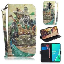 Beast Zoo 3D Painted Leather Wallet Phone Case for Oppo A9 (2020)