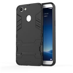 Armor Premium Tactical Grip Kickstand Shockproof Dual Layer Rugged Hard Cover for Oppo F5 - Black