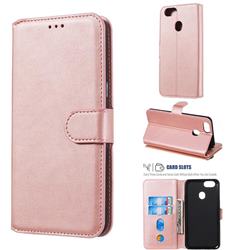 Retro Calf Matte Leather Wallet Phone Case for Oppo F5 - Pink