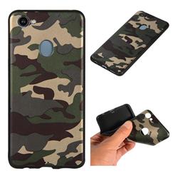 Camouflage Soft TPU Back Cover for Oppo F7 - Gold Green