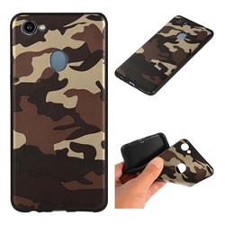 Camouflage Soft TPU Back Cover for Oppo F7 - Gold Coffee