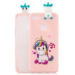 Music Unicorn Soft 3D Climbing Doll Soft Case for Oppo F7