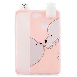 Big White Bear Soft 3D Climbing Doll Soft Case for Oppo F7