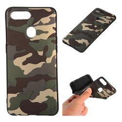 Camouflage Soft TPU Back Cover for Oppo F9 (F9 Pro) - Gold Green