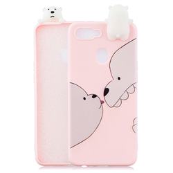 Big White Bear Soft 3D Climbing Doll Soft Case for Oppo F9 (F9 Pro)