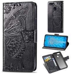Embossing Mandala Flower Butterfly Leather Wallet Case for Oppo F9 (F9 Pro) - Black