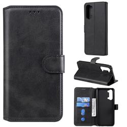 Retro Calf Matte Leather Wallet Phone Case for Oppo Find X2 Lite - Black