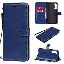 Retro Greek Classic Smooth PU Leather Wallet Phone Case for Oppo Find X2 Lite - Blue