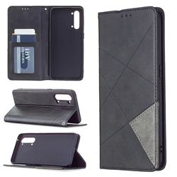 Prismatic Slim Magnetic Sucking Stitching Wallet Flip Cover for Oppo Find X2 Lite - Black