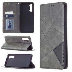 Prismatic Slim Magnetic Sucking Stitching Wallet Flip Cover for Oppo Find X2 Lite - Gray
