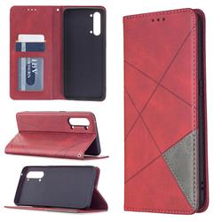Prismatic Slim Magnetic Sucking Stitching Wallet Flip Cover for Oppo Find X2 Lite - Red