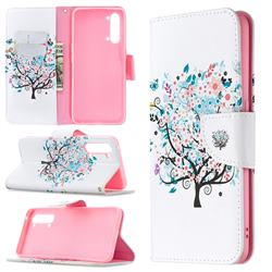 Colorful Tree Leather Wallet Case for Oppo Find X2 Lite