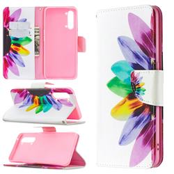 Seven-color Flowers Leather Wallet Case for Oppo Find X2 Lite
