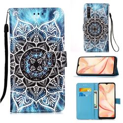Underwater Mandala Matte Leather Wallet Phone Case for Oppo Find X2 Lite