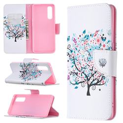 Colorful Tree Leather Wallet Case for Oppo Find X2 Neo