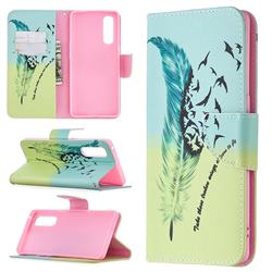 Feather Bird Leather Wallet Case for Oppo Find X2 Neo